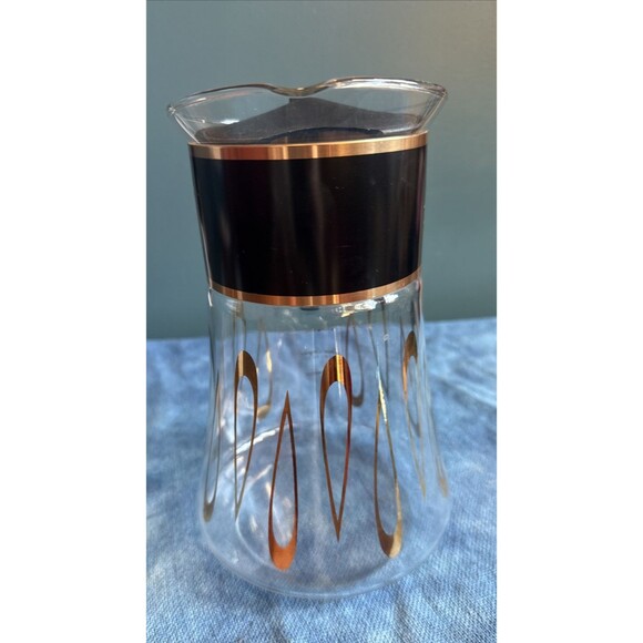Vintage David Douglas Flameproof Glass Coffee Carafe 8 Cup MCM Gold - Picture 6 of 11